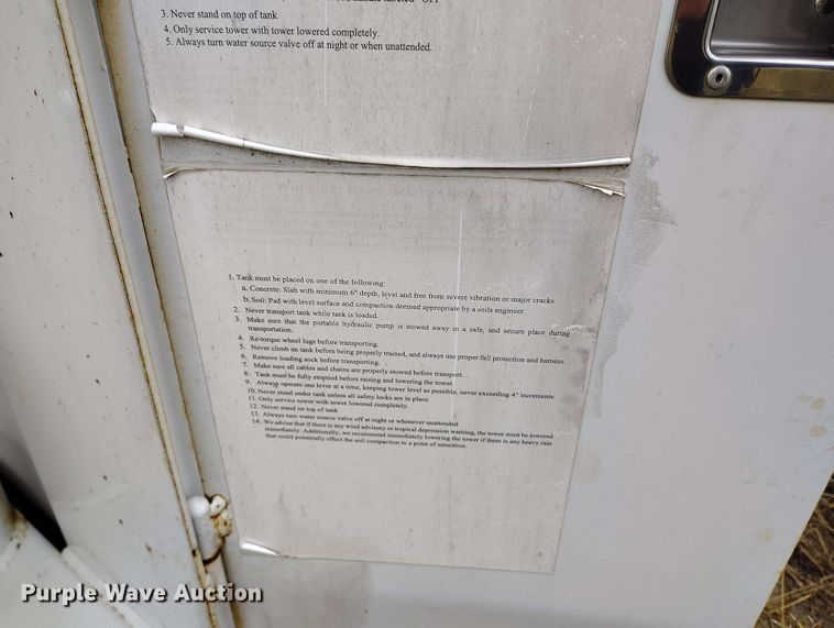 image for item EH0269 2018 1954 Manufacturing 12K Water Tower portable water tower