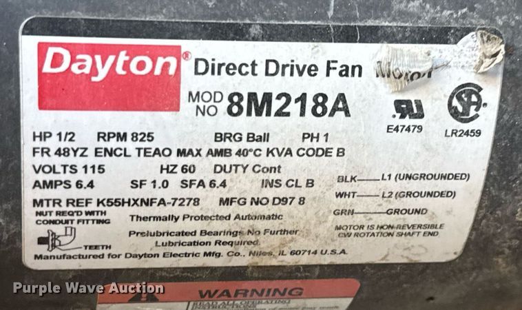 image for item EJ3798 Shop built fan