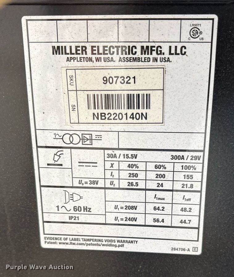image for item EJ3799 (2) Miller welders