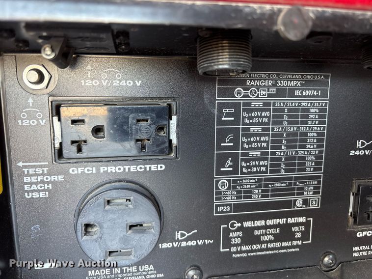 image for item EJ3807 Lincoln Electric Ranger 330MPX welder/generator