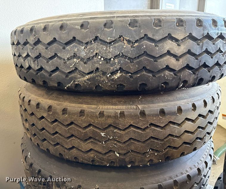 image for item EJ3816 (7) 11R24.5 tires and wheels  