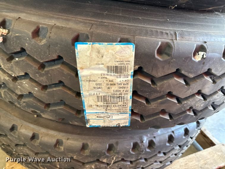 image for item EJ3816 (7) 11R24.5 tires and wheels  