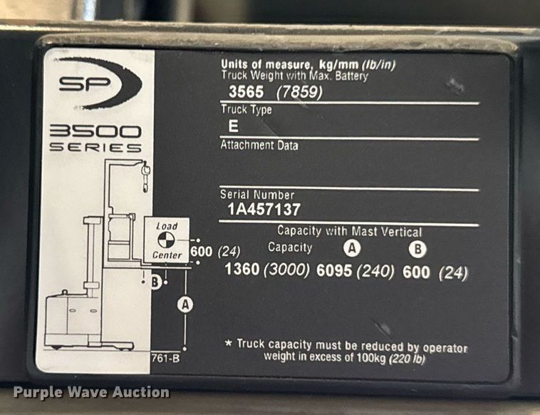 image for item DH9969 2016 Crown SP3520-30 order picker