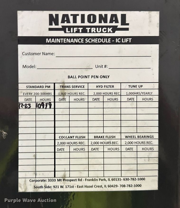 image for item DH9986 2015 UniCarriers PF50 forklift