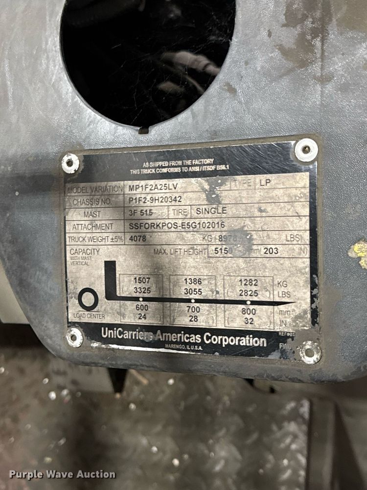 image for item DH9986 2015 UniCarriers PF50 forklift