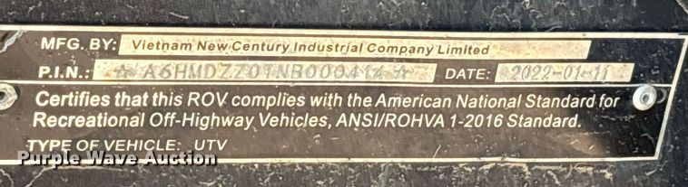 image for item DM1909 2022 HISUN Sector utility vehicle