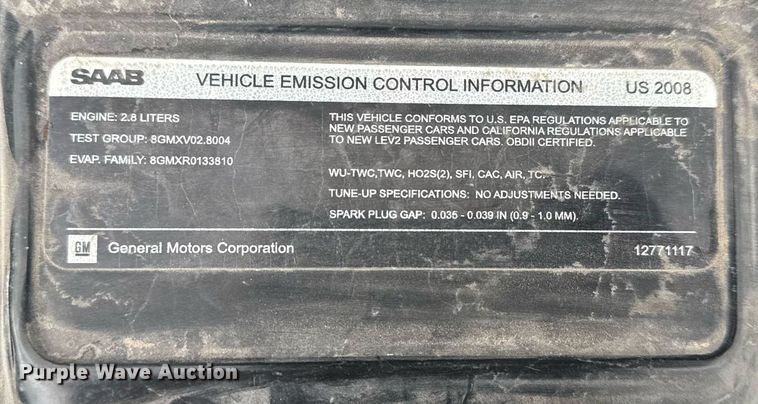 image for item DM5734 2008 Saab 9-3 