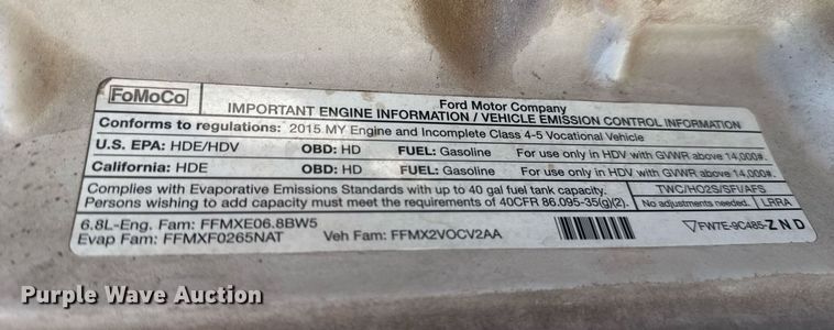 image for item DM5737 2015 Ford F550 Super Duty truck cab and chassis