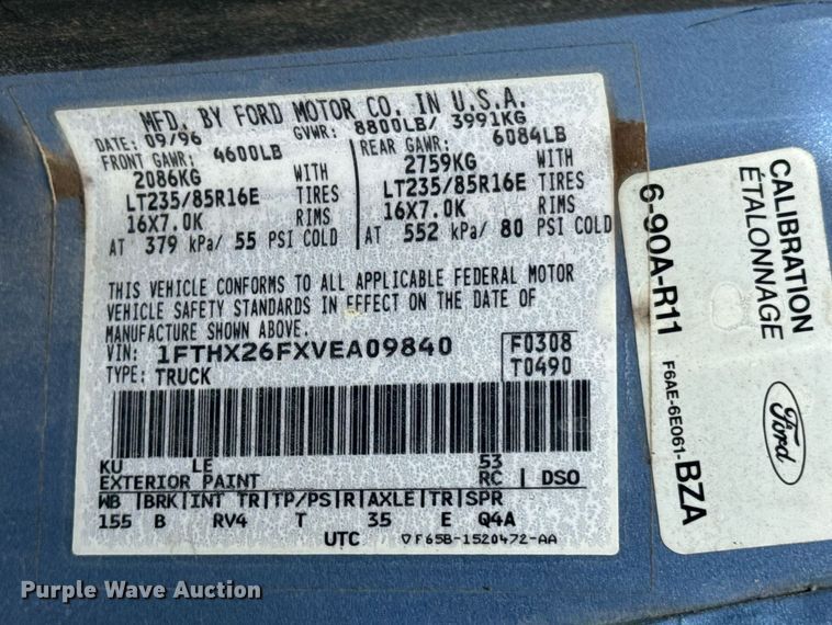 image for item DO0783 1997 Ford F250 SuperCab pickup truck