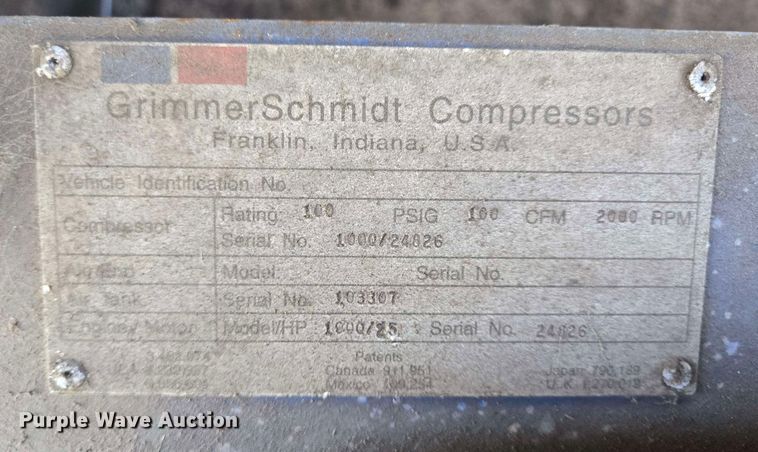 image for item DT4878 Grimmer Schmidt air compressor