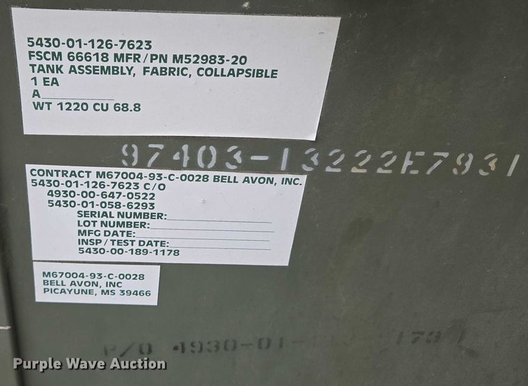 image for item DT7186 Philadelphia 97403-TA13222E7930 collapsible tanks