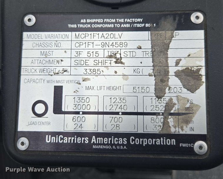 image for item DU7758 Nissan CS40 forklift