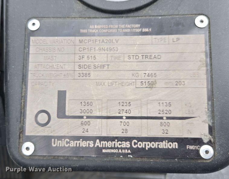 image for item DU7759 Nissan CS40 forklift