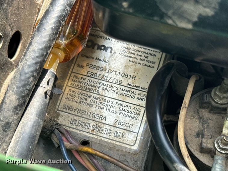 image for item DU9047 1987 John Deere 420 lawn mower