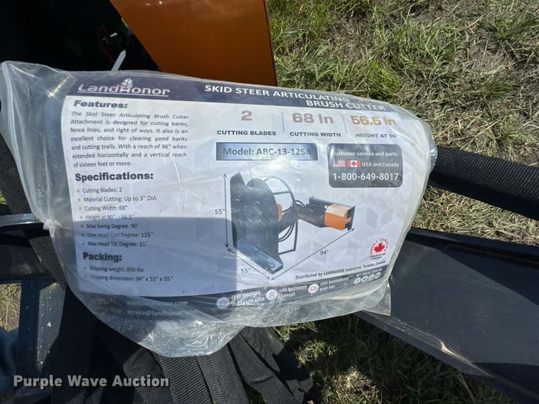 image for item DU9084 2025 LandHonor ABC-13-125A skid steer rotary mower