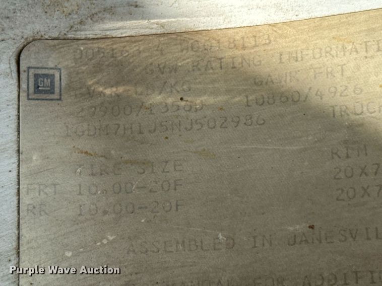 image for item DU9740 1992 GMC C7 flatbed truck