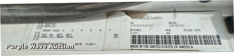 image for item DV2651 2012 International 7400 work star refuse truck