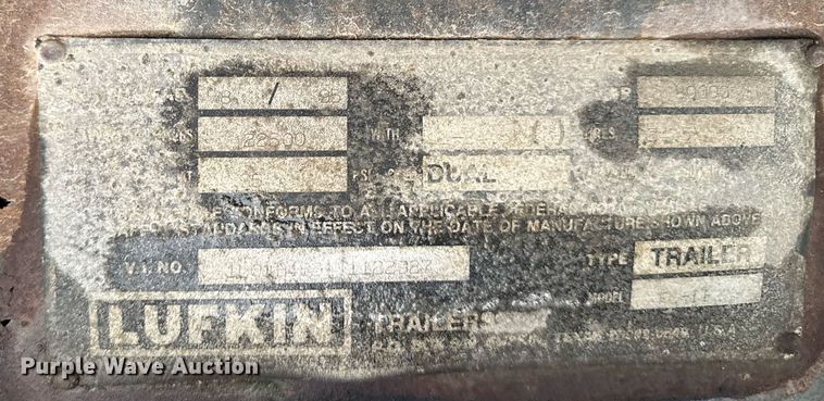 image for item DV2675 1996 Lufkin FL-11 flatbed trailer