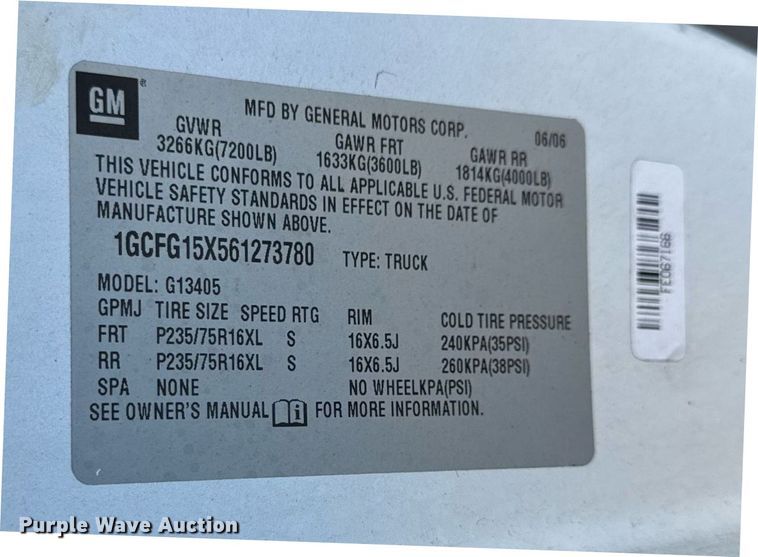 image for item DV4053 2006 Chevrolet Express 1500 van