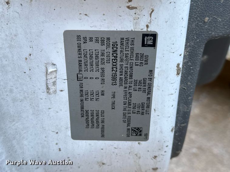 image for item DV4055 2012 Chevrolet Silverado 1500 pickup truck