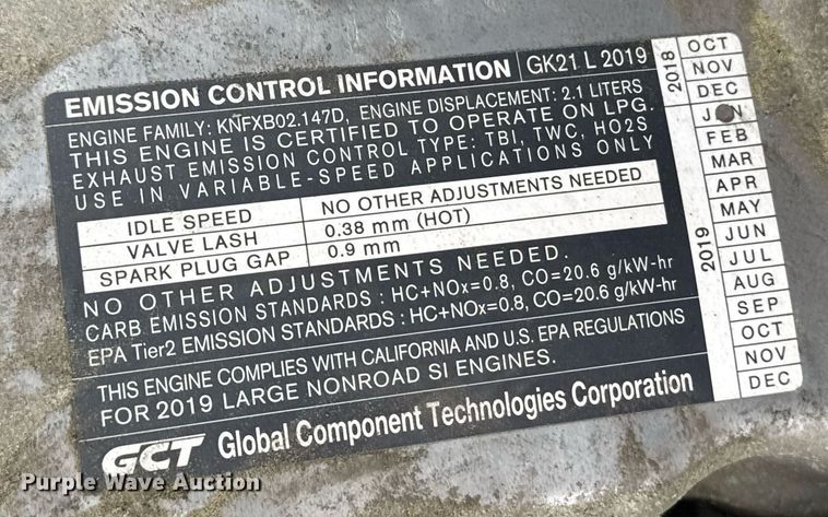 image for item DW1966 2019 UniCarriers PF50 forklift