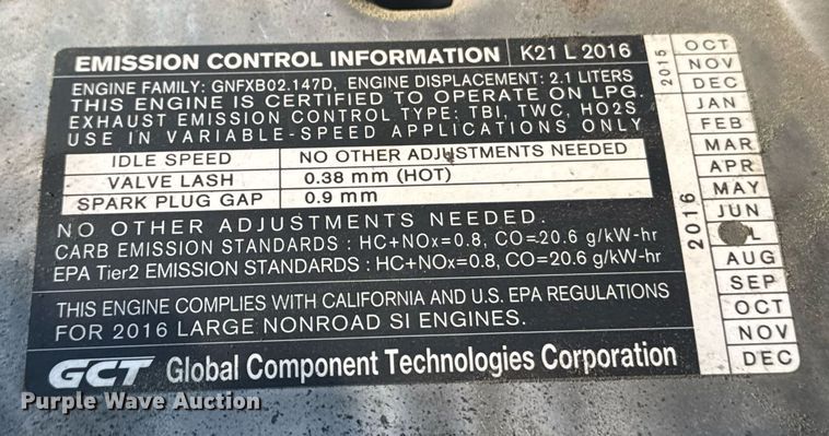 image for item DW1969 2016 UniCarriers PF50 forklift