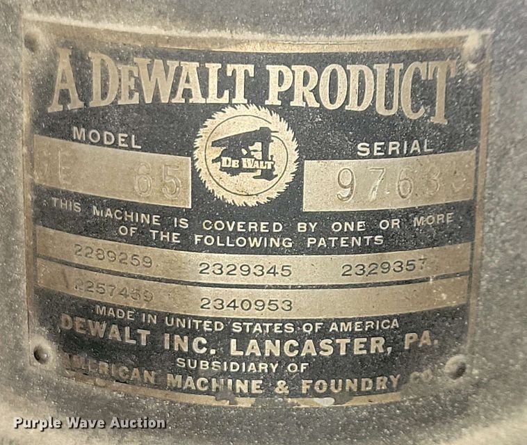 image for item DX6964 DeWalt GE65 radial arm saw