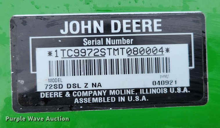 image for item DX6973 2021 John Deere 7 Iron Pro 72 mower deck