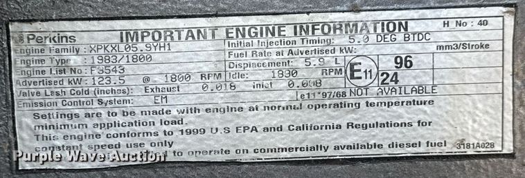 image for item DY0027 1999 Stamford generator