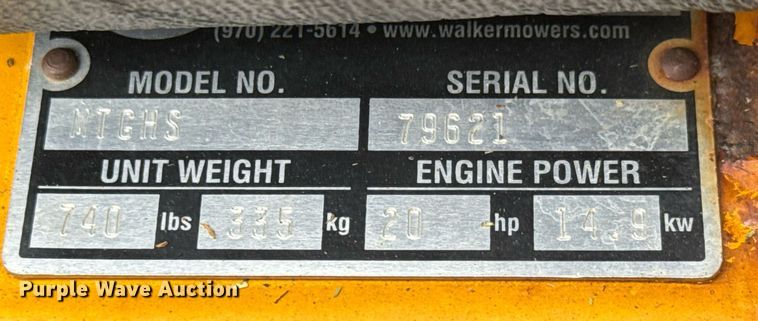 image for item DY0069 2006 Walker MTGHS ZTR lawn mower