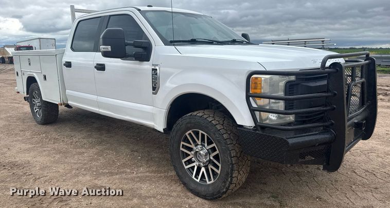 image for item DY0074 2017 Ford F250 Super Duty XL Crew Cab utility bed pickup truck