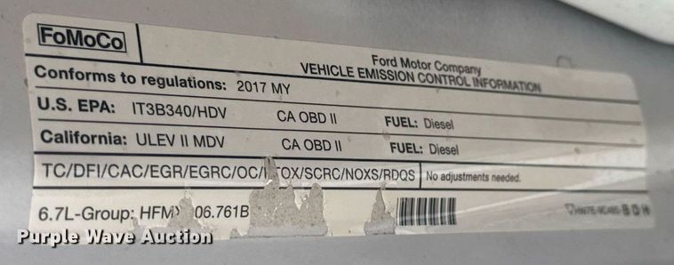 image for item DY0074 2017 Ford F250 Super Duty XL Crew Cab utility bed pickup truck