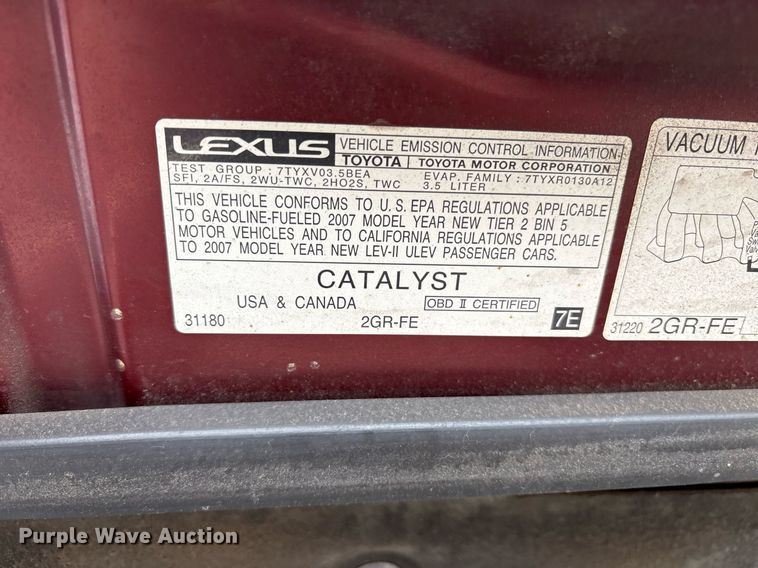 image for item DY0527 2007 Lexus ES 350 