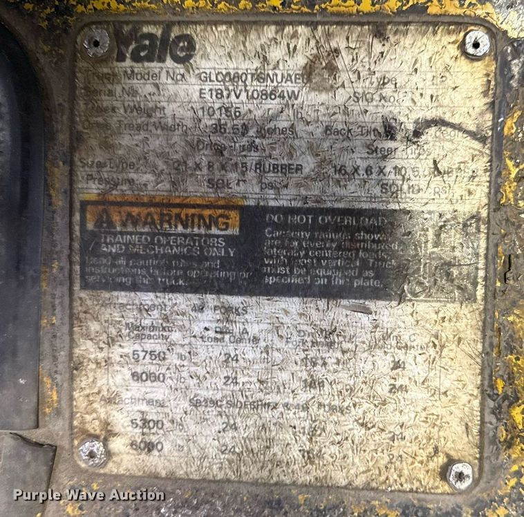 image for item DZ4143 Yale forklift