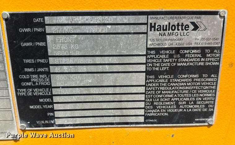 image for item DZ4150 2020 Haulotte 5533A boom lift