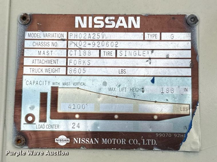 image for item DZ4157 Nissan 50 forklift