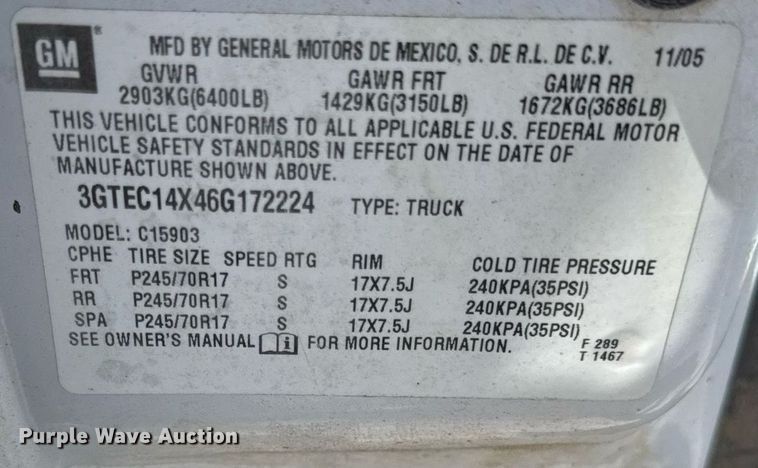 image for item DZ4184 2006 GMC Sierra 1500 pickup truck