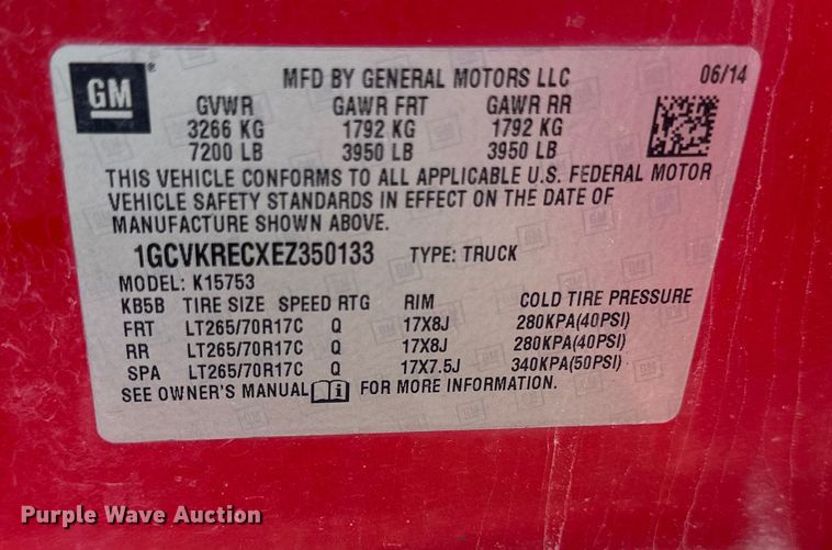 image for item EB2560 2014 Chevrolet  Silverado 1500 Double Cab pickup truck