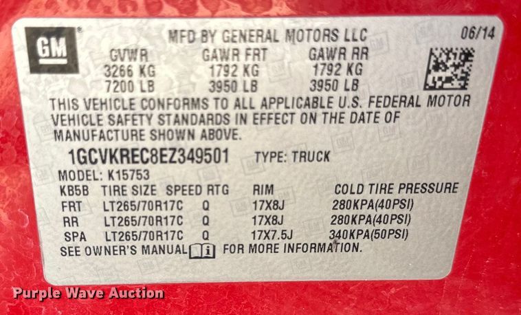 image for item EB2561 2014 Chevrolet  Silverado 1500 Double Cab pickup truck