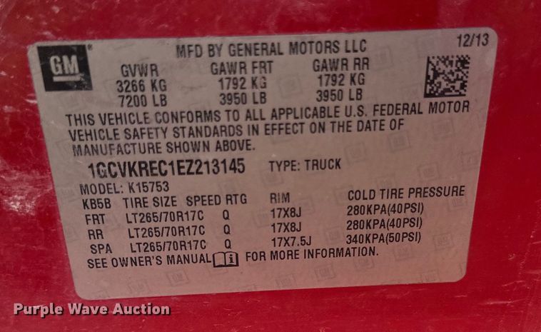 image for item EB2562 2014 Chevrolet  Silverado 1500 Double Cab pickup truck