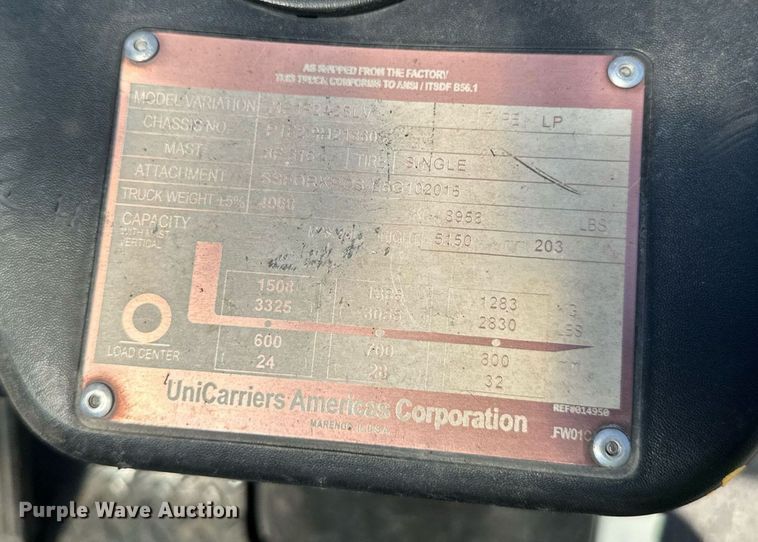 image for item EB2591 2016 UniCarriers PF50 forklift