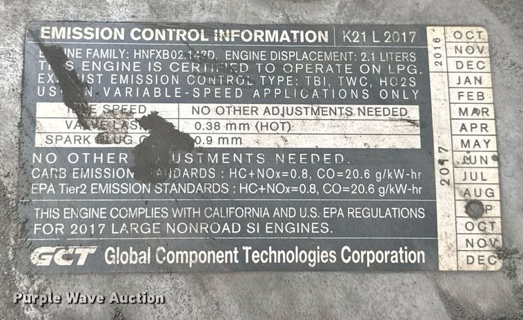 image for item EC3615 2017 UniCarriers PF50 forklift