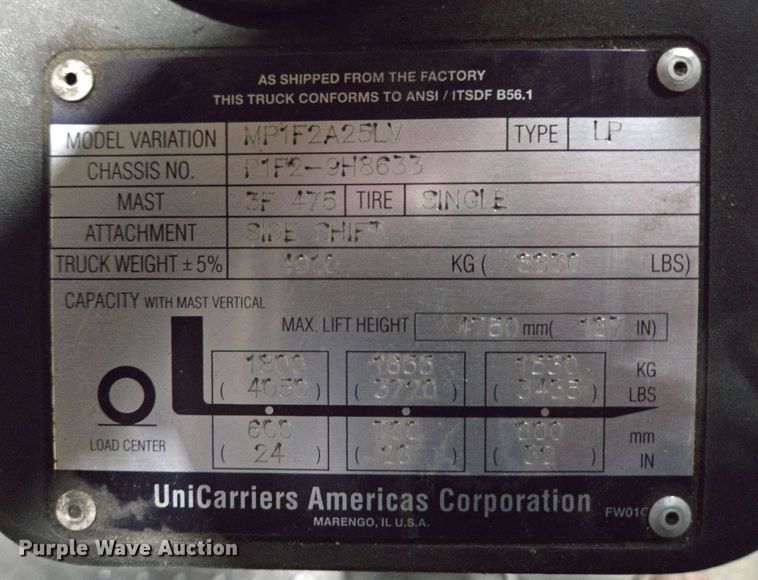 image for item EC4245 2015 Nissan PF50 forklift
