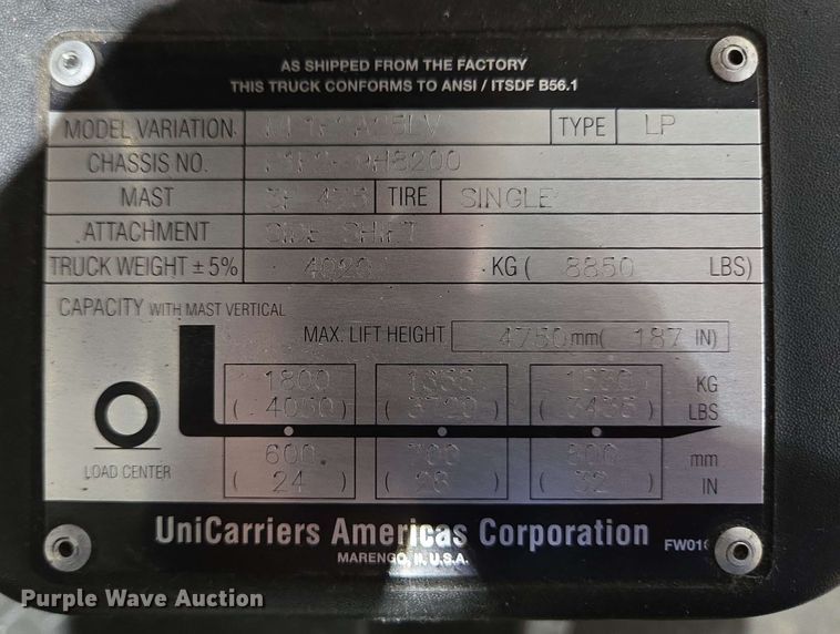 image for item EC4247 2014 Nissan PF50 forklift