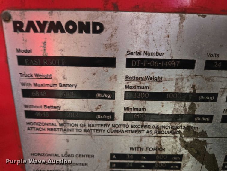 image for item EC4249 2006 Raymond EASI R30TT reach truck