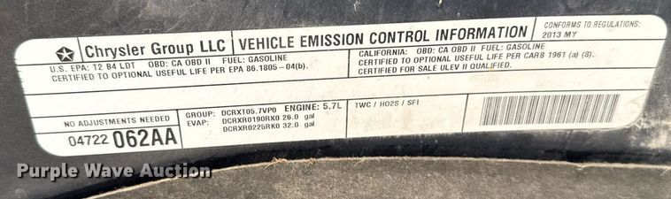 image for item EC7985 2013 Dodge Ram 1500 Quad Cab pickup truck