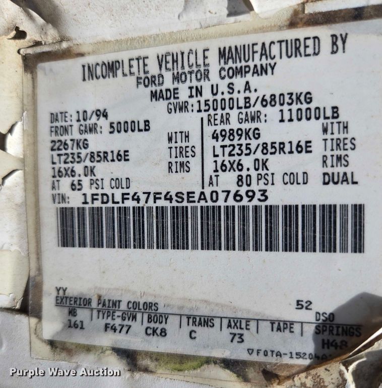 image for item ED1986 1995 Ford F-Super Duty utility / service truck