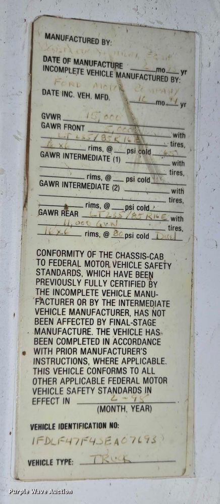 image for item ED1986 1995 Ford F-Super Duty utility / service truck