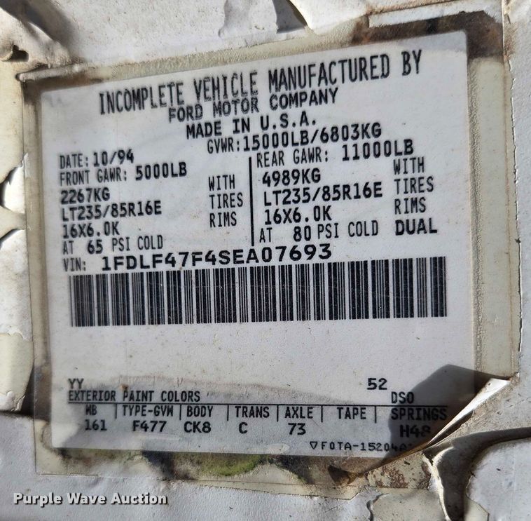 image for item ED1986 1995 Ford F-Super Duty utility / service truck