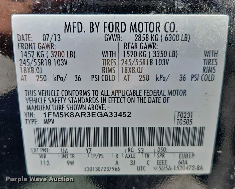 image for item ED1997 2014 Ford Explorer Police Interceptor SUV